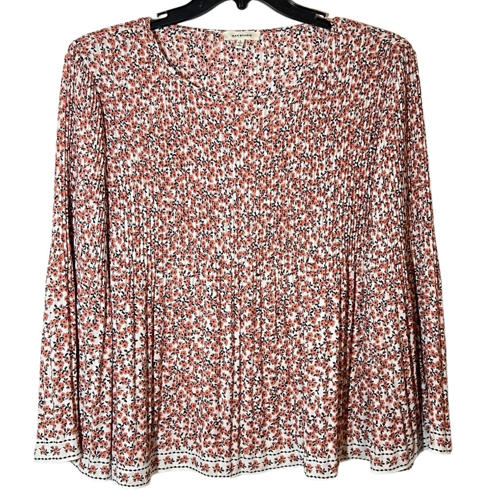 Max Studio Boho Flowy Bell Sleeve Cottagecore Peasant Romantic Blouse Top Shirt